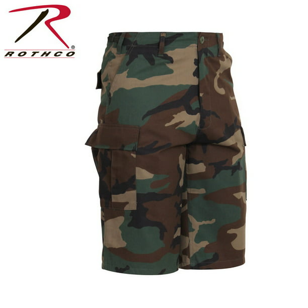 Woodland Camouflage Camo MMA Fighting Shorts Lightweight Ripstop Army Black 